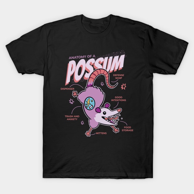 Anatomy Of A Possum Funny T-Shirt by Visual Vibes
